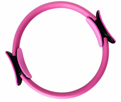Cercle de pilates pour tonifier les cuisses, les abdominaux et les fessiers à la maison de couleur rose